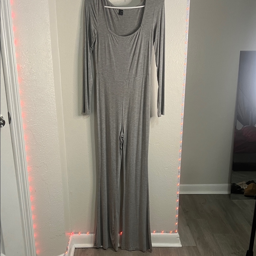 SHEIN Gray Flare Jumpsuit